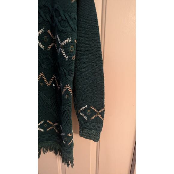Vintage Lauren Hansen Knitted by Hand Green Sweater Dress, Medium, Boho, Artsy - Picture 3 of 9